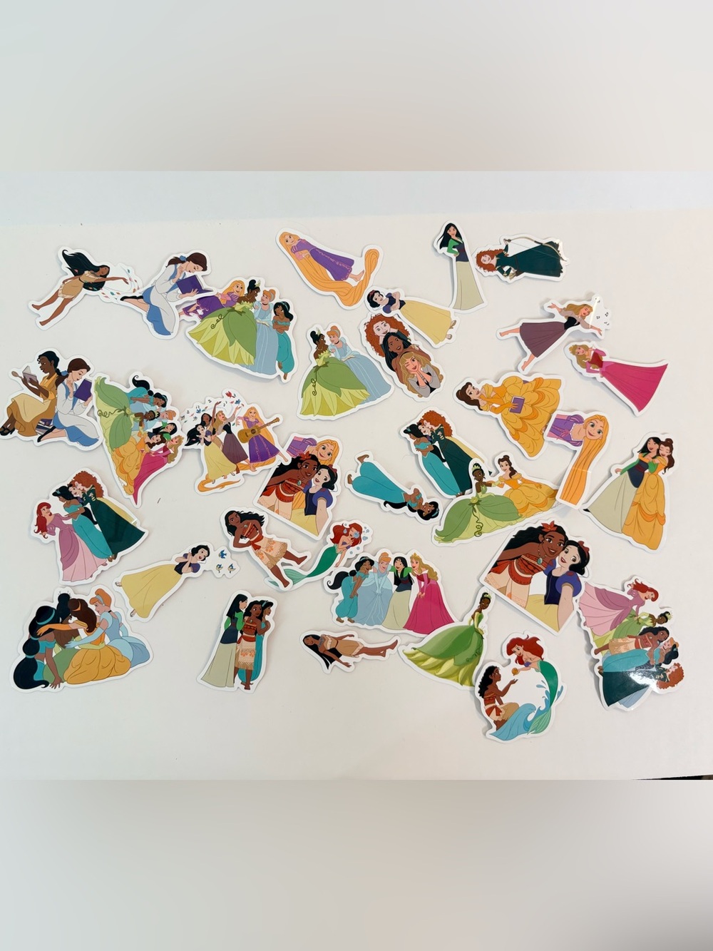 30+ Disney Princess Sticker Lot Ariel Belle Moana Rapunzel Tiana